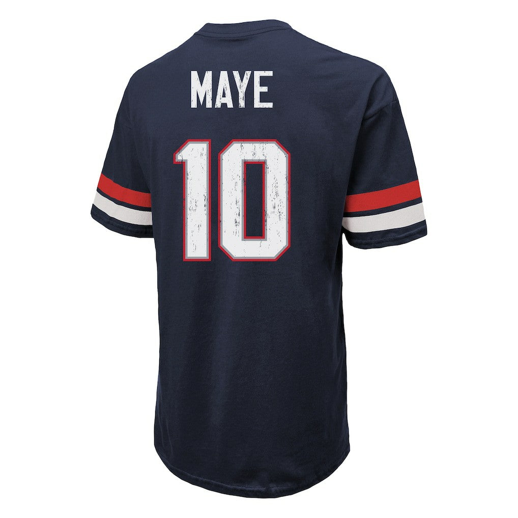 Drake Maye New England Patriots Majestic Threads Oversized T-Shirt - Navy T-shirts