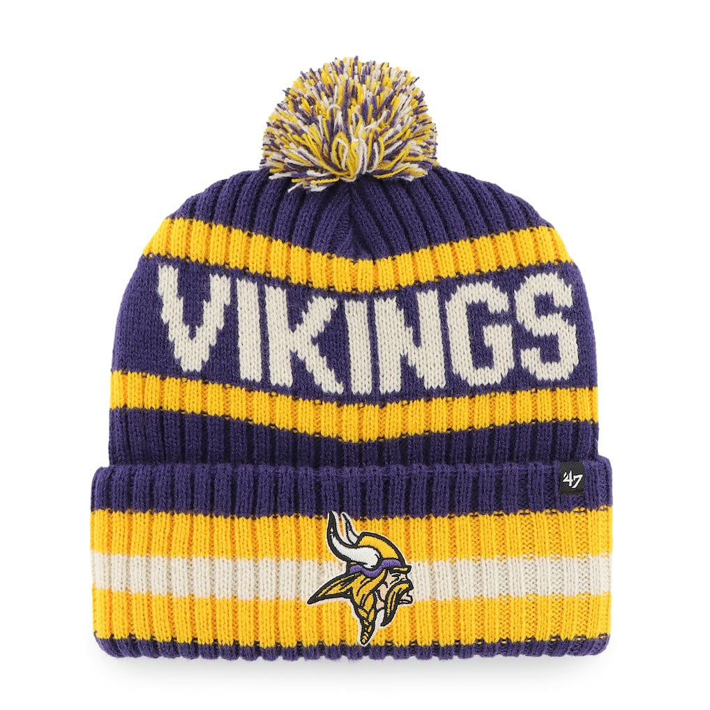 Minnesota Vikings '47 Bering Cuffed Knit Hat with Pom - Purple Hats
