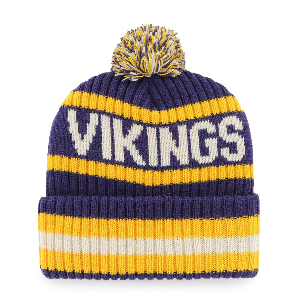 Minnesota Vikings '47 Bering Cuffed Knit Hat with Pom - Purple Hats