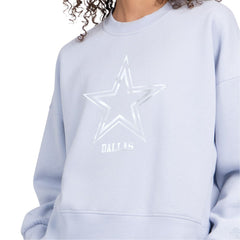 Dallas Cowboys Starter Women's Travel Pastels Boxy Fleece Sweatshirt - Light Blue Sweatshirts
