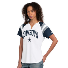 Dallas Cowboys Starter Women's Game On Notch Neck T-Shirt - White T-shirts