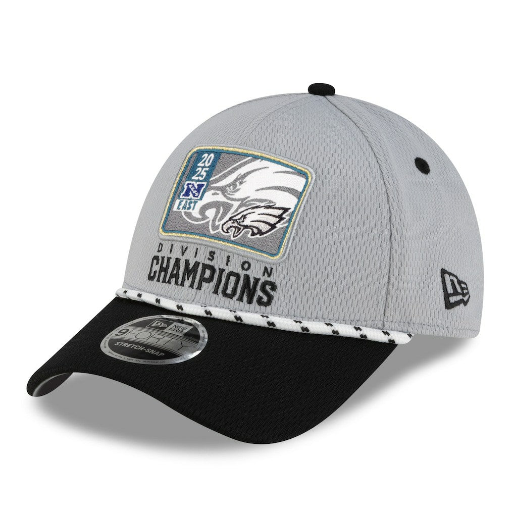 Philadelphia Eagles New Era 2025 NFC East Division Champions Locker Room Trophy Collection 9FORTY Adjustable Hat - Gray/Black Hats