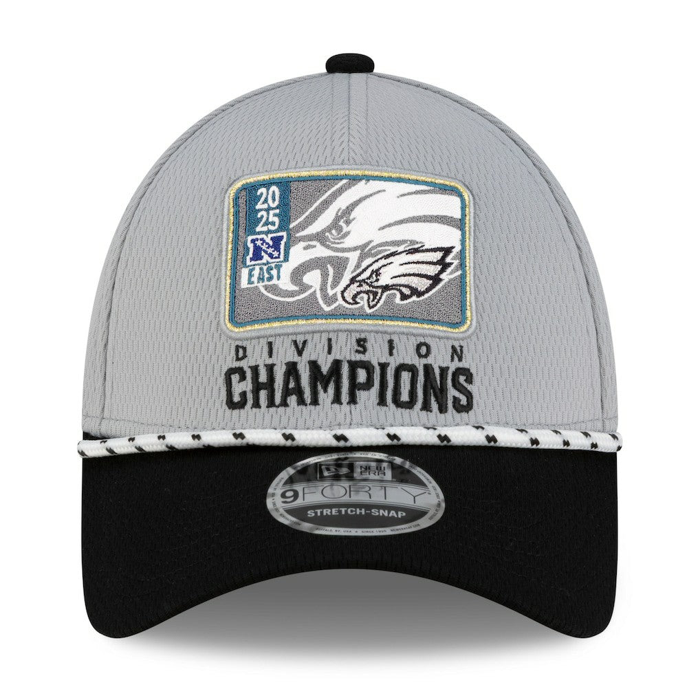Philadelphia Eagles New Era 2025 NFC East Division Champions Locker Room Trophy Collection 9FORTY Adjustable Hat - Gray/Black Hats