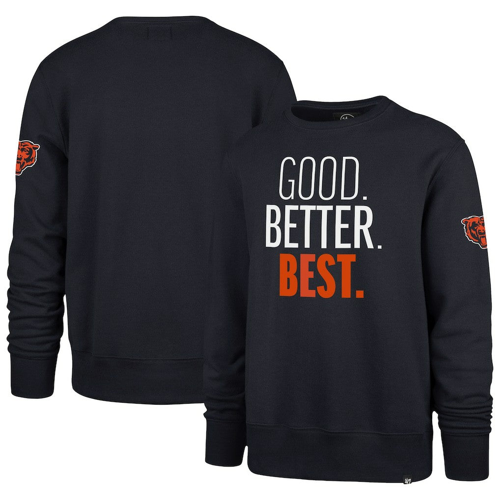 Chicago Bears '47 Good. Better. Best. Headline Sweatshirt - Navy Sweatshirts