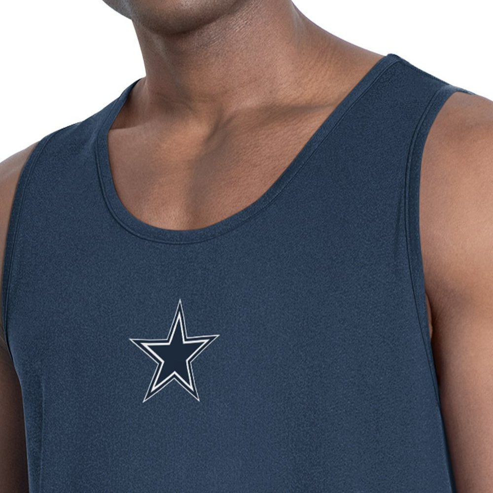 Dallas Cowboys MSX by Michael Strahan Energy Scoop Neck Tank Top - Navy Tops