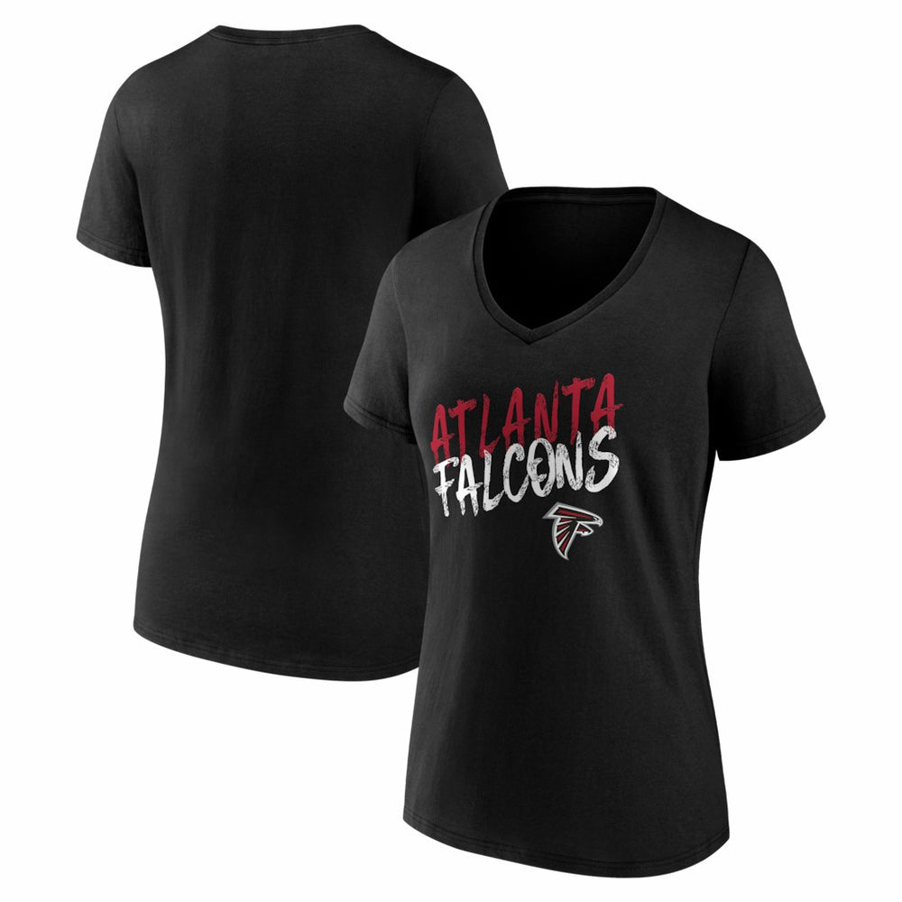 Atlanta Falcons Women's Hustle V-Neck T-Shirt - Black T-shirts