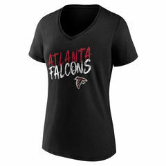 Atlanta Falcons Women's Hustle V-Neck T-Shirt - Black T-shirts