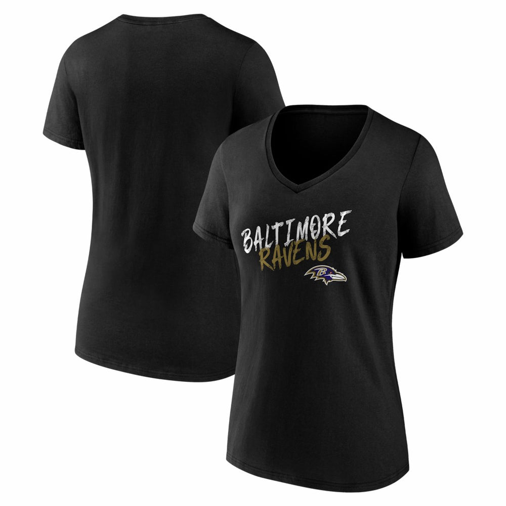 Baltimore Ravens Women's Hustle V-Neck T-Shirt - Black T-shirts
