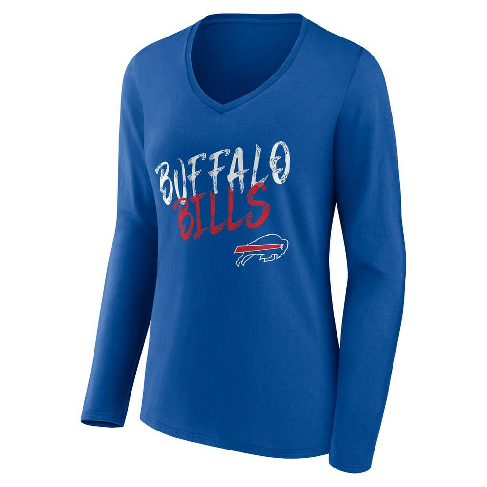 Buffalo Bills Women's Hustle Long Sleeve V-Neck T-Shirt - Royal T-shirts