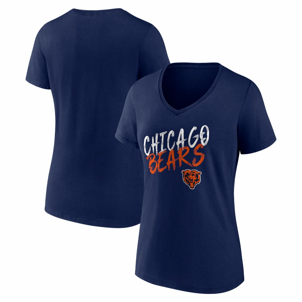 Chicago Bears Women's Hustle V-Neck T-Shirt - Navy T-shirts