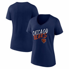 Chicago Bears Women's Hustle V-Neck T-Shirt - Navy T-shirts