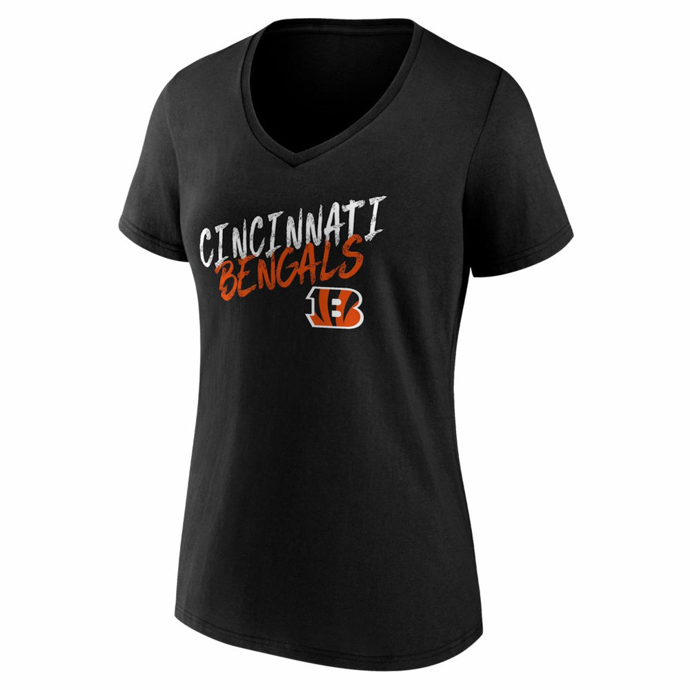Cincinnati Bengals Women's Hustle V-Neck T-Shirt - Black T-shirts