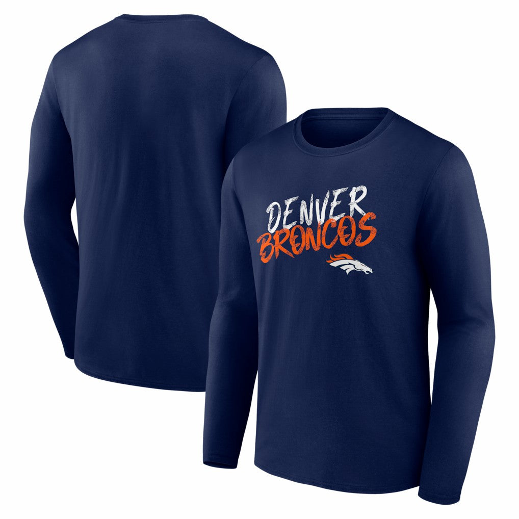 Denver Broncos Hustle Long Sleeve T-Shirt - Navy T-shirts