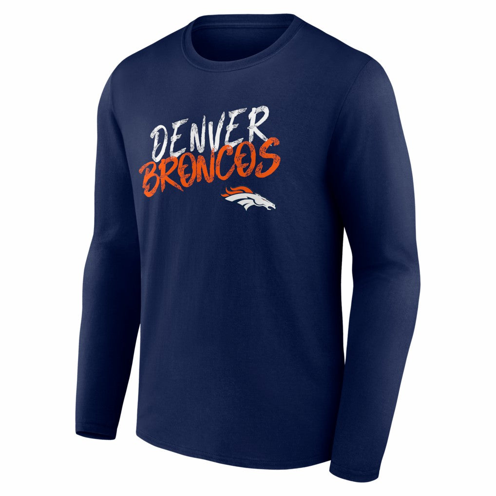 Denver Broncos Hustle Long Sleeve T-Shirt - Navy T-shirts
