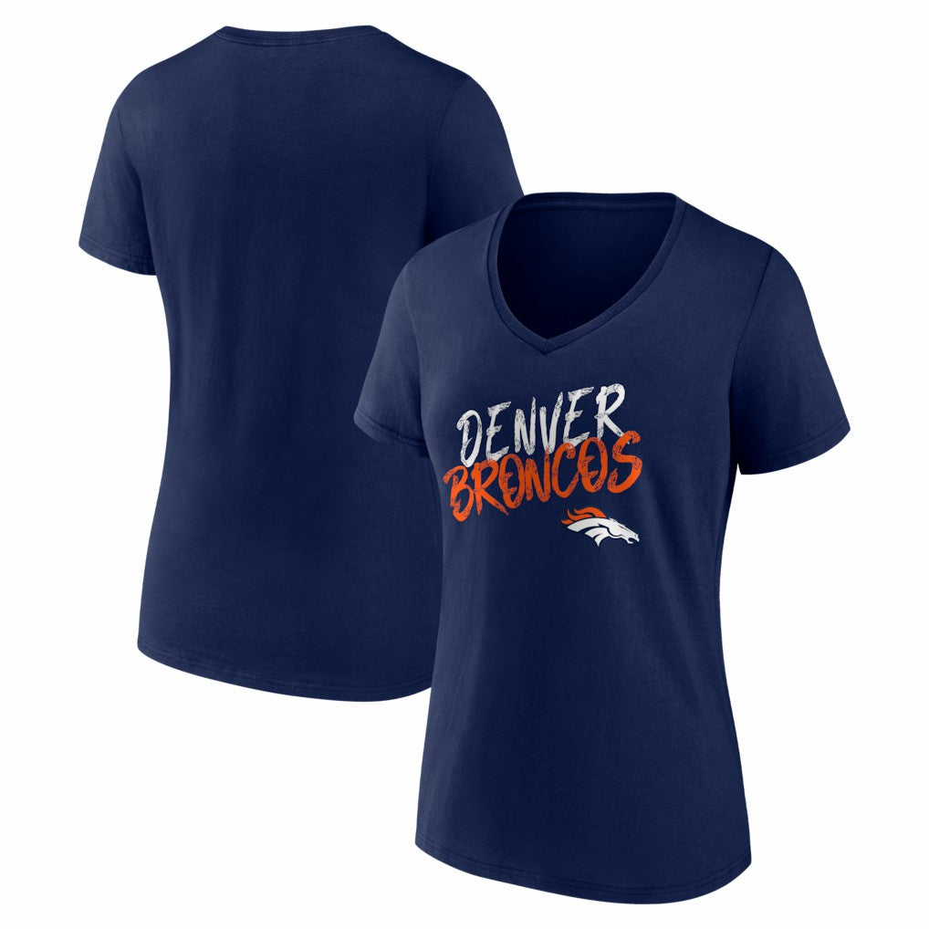 Denver Broncos Women's Hustle V-Neck T-Shirt - Navy T-shirts