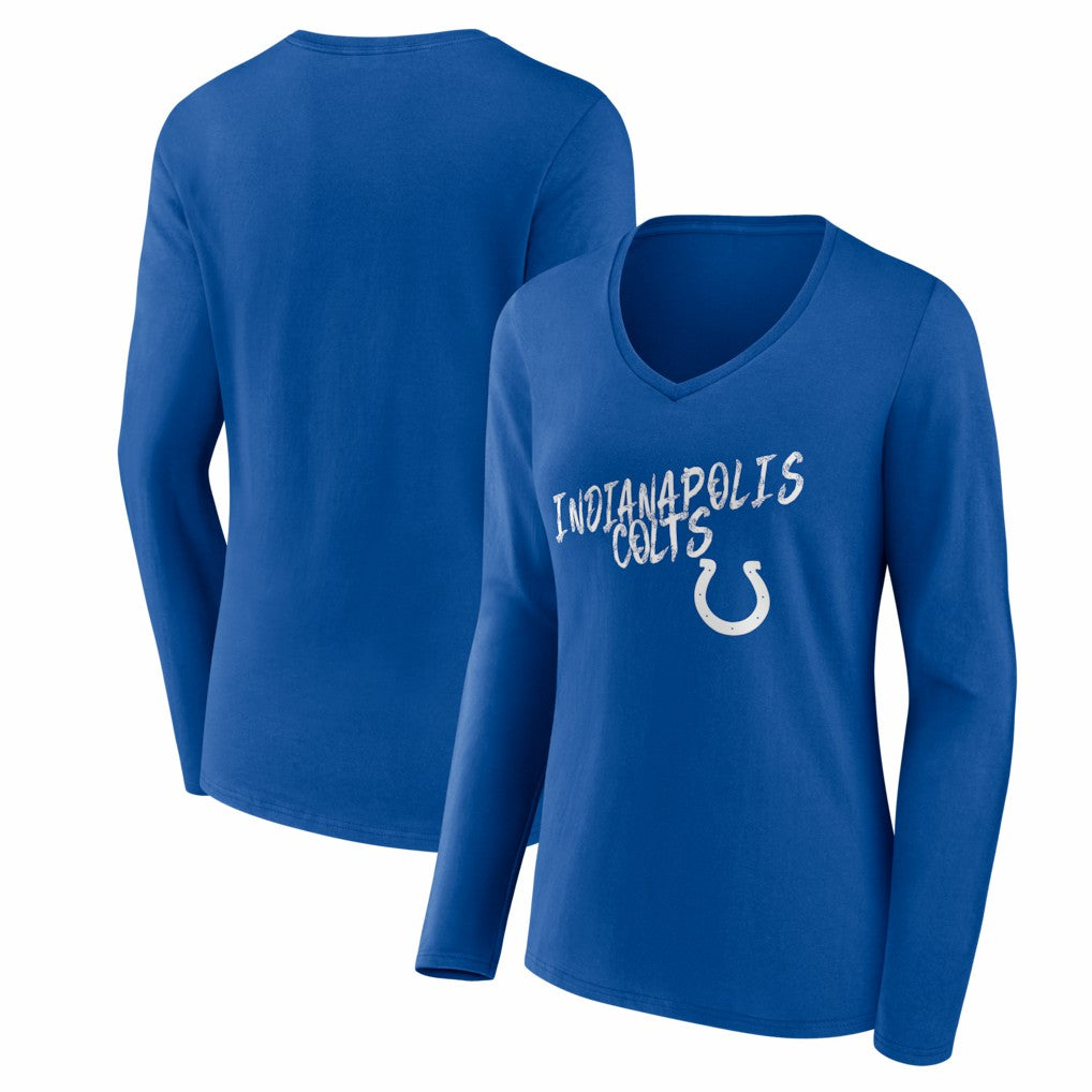 Indianapolis Colts Women's Hustle Long Sleeve V-Neck T-Shirt - Royal T-shirts