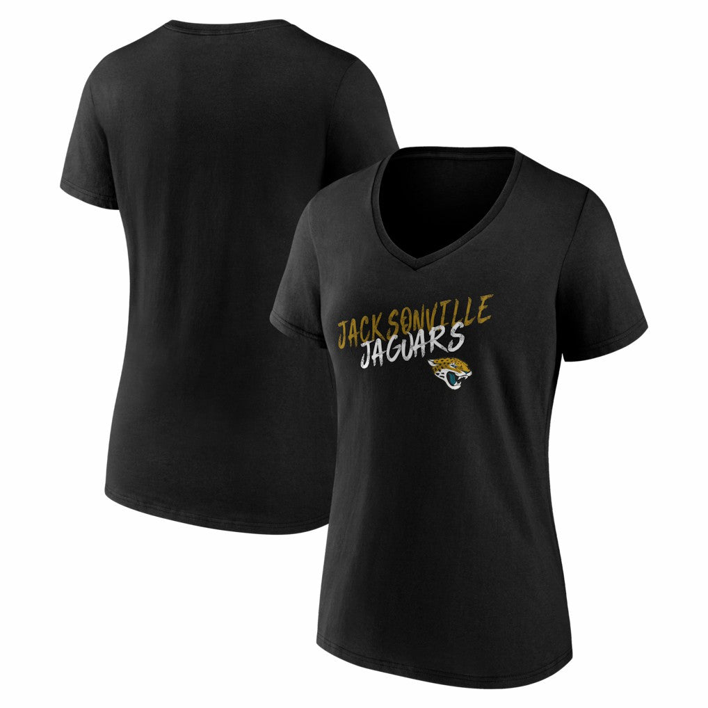 Jacksonville Jaguars Women's Hustle V-Neck T-Shirt - Black T-shirts