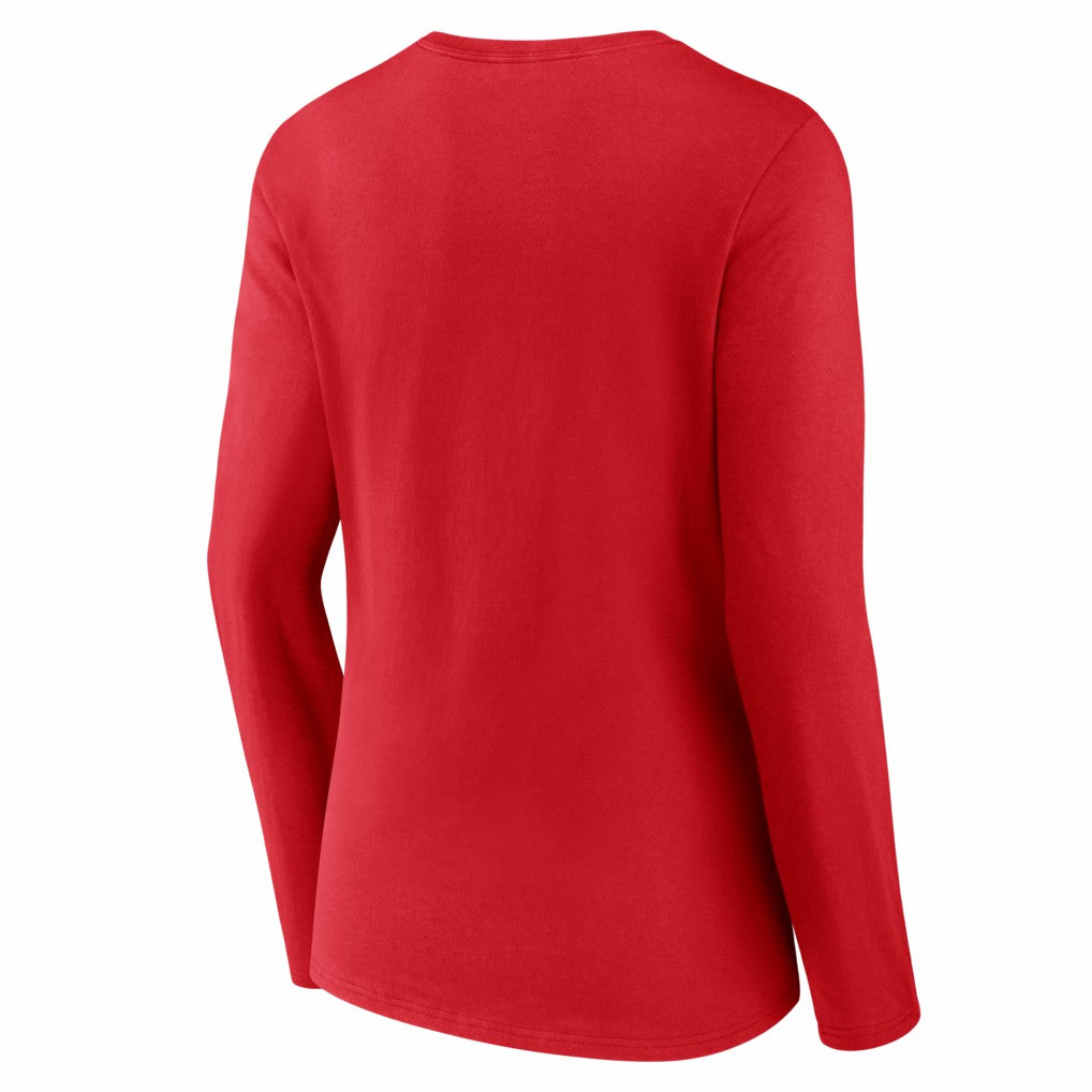 Kansas City Chiefs Women's Hustle Long Sleeve V-Neck T-Shirt - Red T-shirts