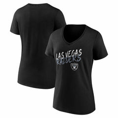 Las Vegas Raiders Women's Hustle V-Neck T-Shirt - Black T-shirts