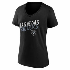 Las Vegas Raiders Women's Hustle V-Neck T-Shirt - Black T-shirts
