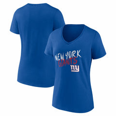 New York Giants Women's Hustle V-Neck T-Shirt - Royal T-shirts