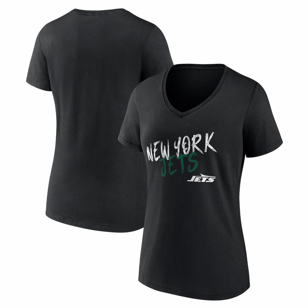 New York Jets Women's Hustle V-Neck T-Shirt - Black T-shirts