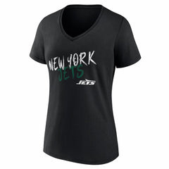 New York Jets Women's Hustle V-Neck T-Shirt - Black T-shirts