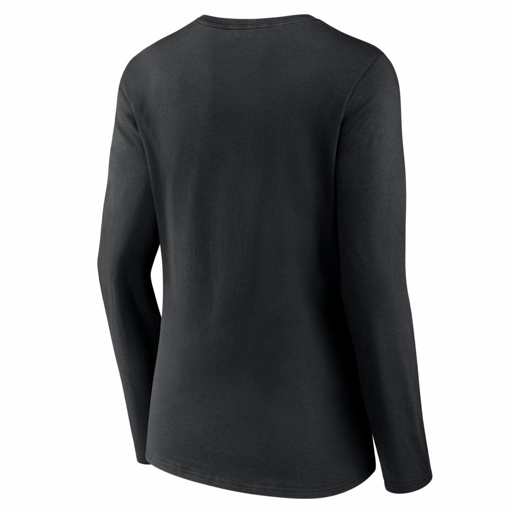 Philadelphia Eagles Women's Hustle Long Sleeve V-Neck T-Shirt - Black T-shirts
