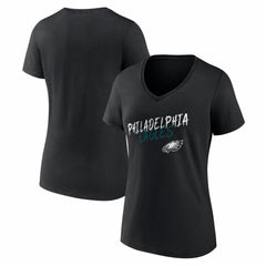 Philadelphia Eagles Women's Hustle V-Neck T-Shirt - Black T-shirts