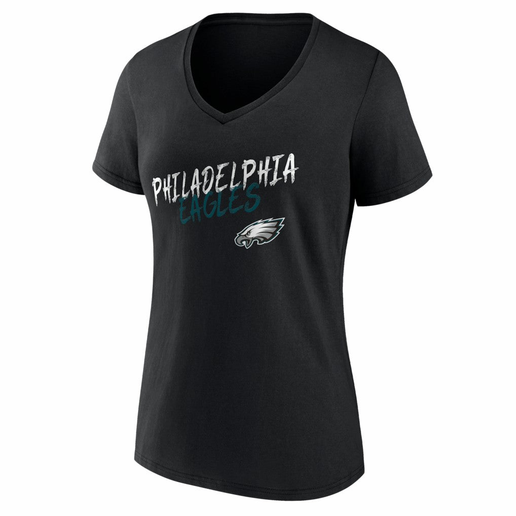 Philadelphia Eagles Women's Hustle V-Neck T-Shirt - Black T-shirts