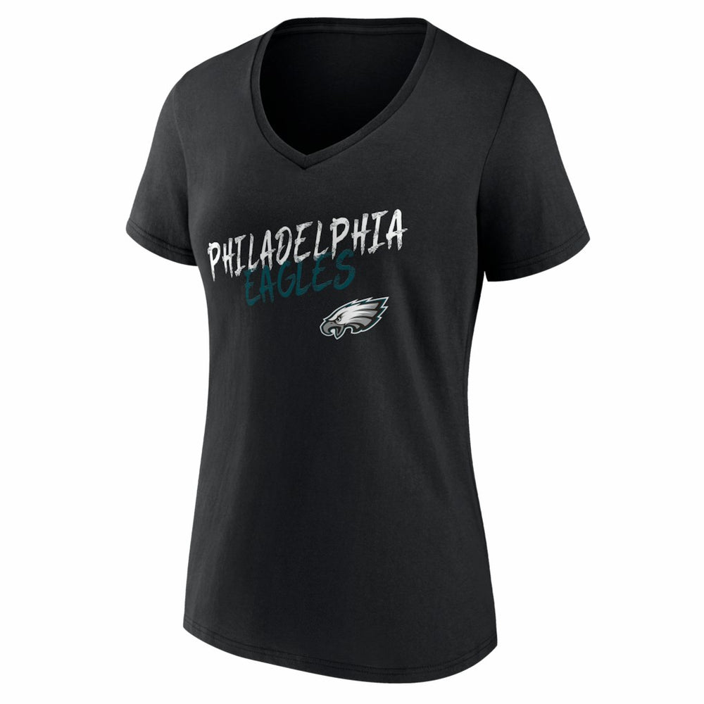 Philadelphia Eagles Women's Hustle V-Neck T-Shirt - Black T-shirts