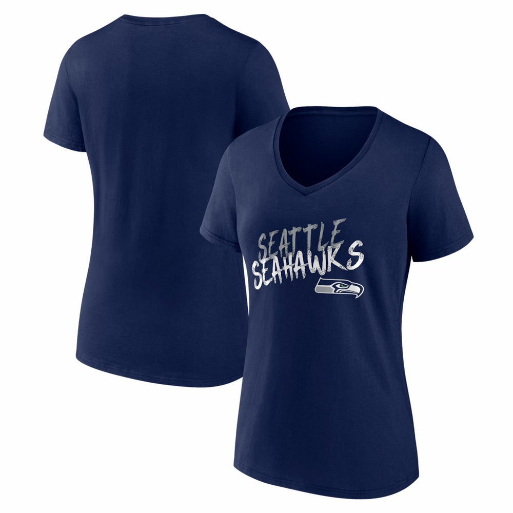 Seattle Seahawks Women's Hustle V-Neck T-Shirt - College Navy T-shirts