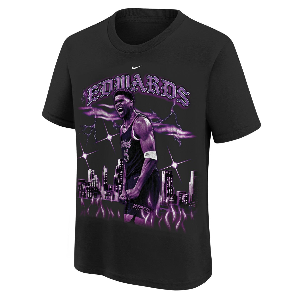Anthony Edwards Minnesota Timberwolves Youth City Edition Player T-Shirt Black - Nike