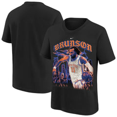 Jalen Brunson New York Knicks Youth City Edition Player T-Shirt Black - Nike