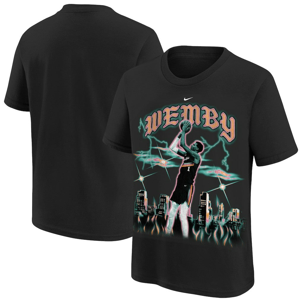 Victor Wembanyama San Antonio Spurs Youth City Edition Player T-Shirt Black - Nike