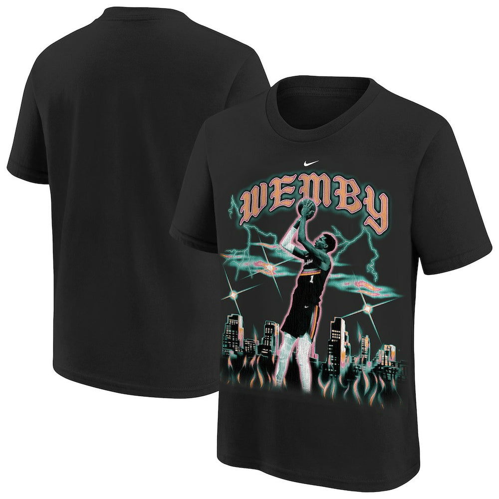 Victor Wembanyama San Antonio Spurs Youth City Edition Player T-Shirt Black - Nike