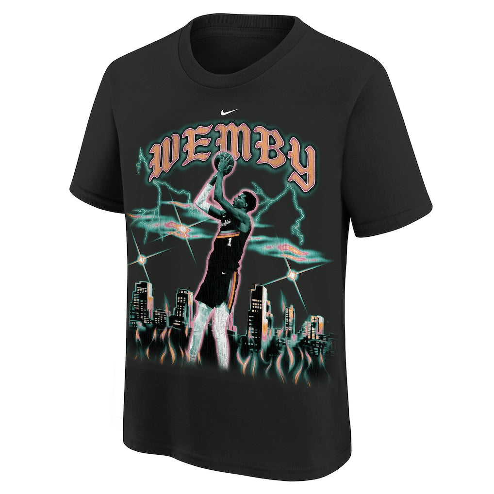 Victor Wembanyama San Antonio Spurs Youth City Edition Player T-Shirt Black - Nike