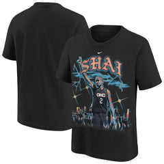 Shai Gilgeous-Alexander Oklahoma City Thunder Youth City Edition Player T-Shirt Black - Nike
