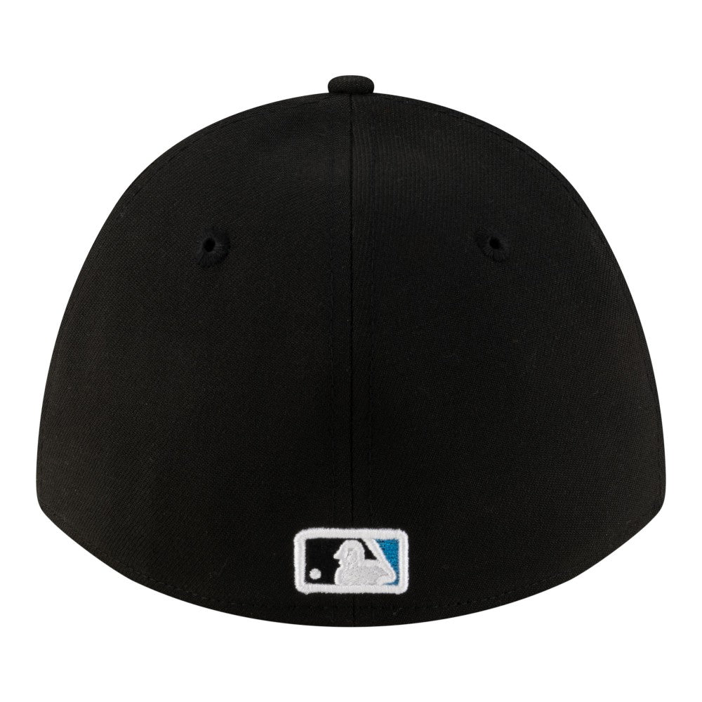Miami Marlins New Era Player Replica 39THIRTY M-Crown Flex Hat - Black Hats