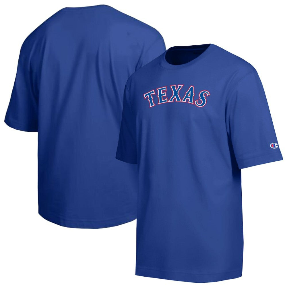 Texas Rangers Champion All Star Chenille Wordmark T-Shirt - Royal T-shirts