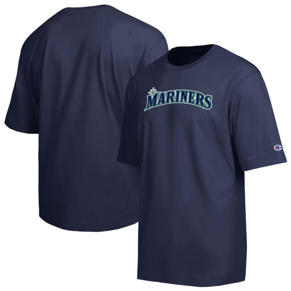 Seattle Mariners Champion All Star Chenille Wordmark T-Shirt - Navy T-shirts