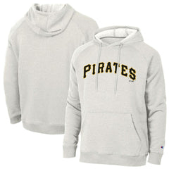 Pittsburgh Pirates Champion Triumph Tri-Blend Raglan Hoodie - Heathered Core Ultra Light Grey Hoodies