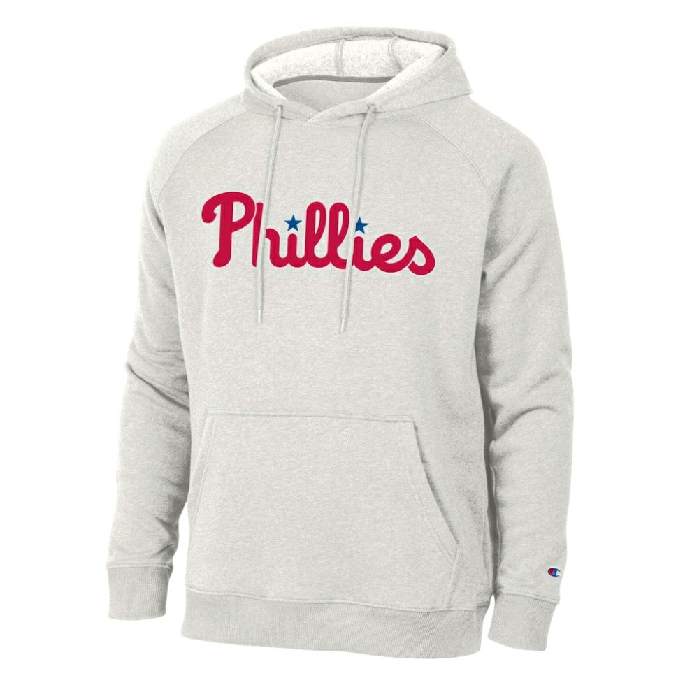 Philadelphia Phillies Champion Triumph Tri-Blend Raglan Hoodie - Heathered Core Ultra Light Grey Hoodies