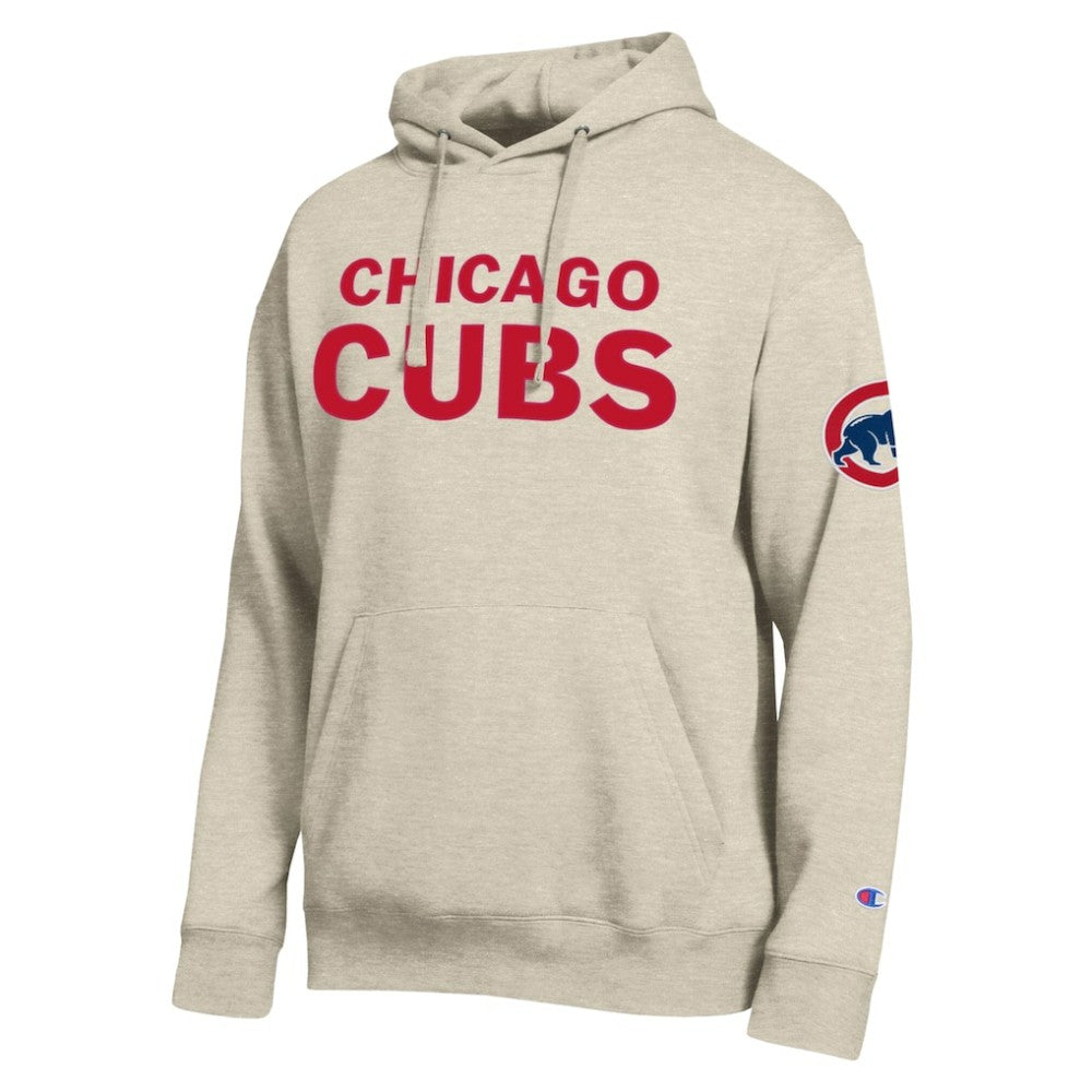 Chicago Cubs Champion All Star Chenille Patch Hoodie - Oatmeal Hoodies