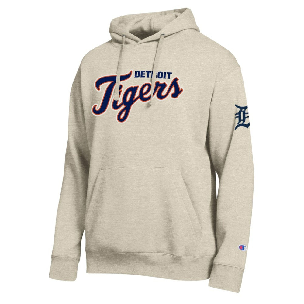 Detroit Tigers Champion All Star Chenille Patch Hoodie - Oatmeal Hoodies