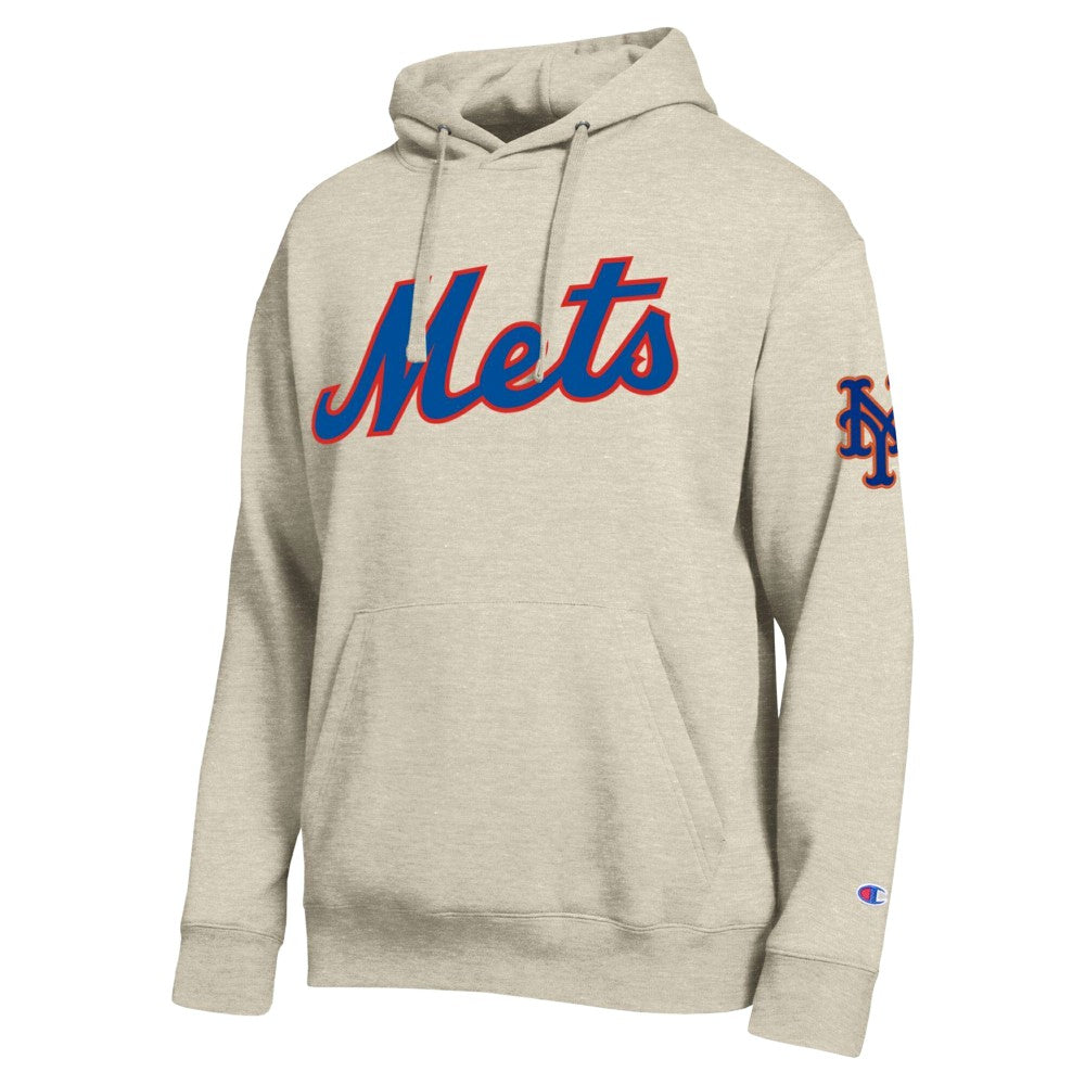 New York Mets Champion All Star Chenille Patch Hoodie - Oatmeal Hoodies