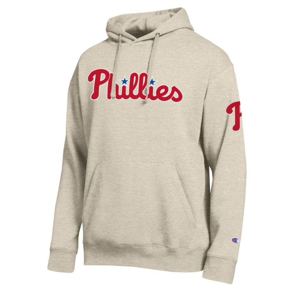 Philadelphia Phillies Champion All Star Chenille Patch Hoodie - Oatmeal Hoodies