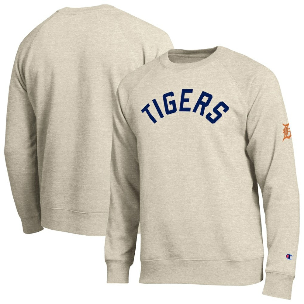 Detroit Tigers Champion All-Star Soft Felt Sweatshirt - Oatmeal Sweatshirts
