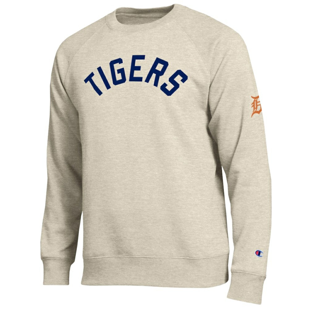 Detroit Tigers Champion All-Star Soft Felt Sweatshirt - Oatmeal Sweatshirts