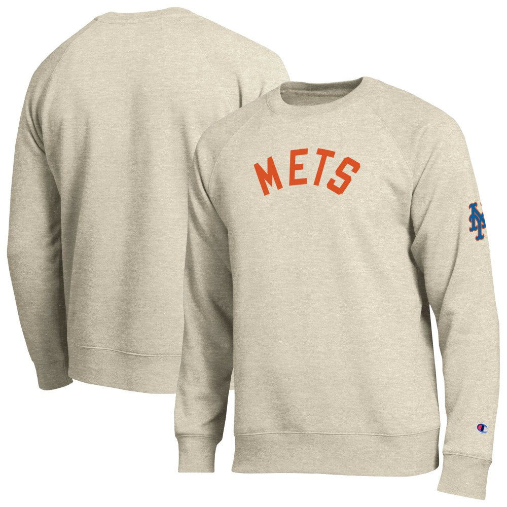 New York Mets Champion All-Star Soft Felt Sweatshirt - Oatmeal Sweatshirts